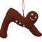 Brown Wool Felt Yoga Ornament Handmade Hand-Felted Holiday Decor